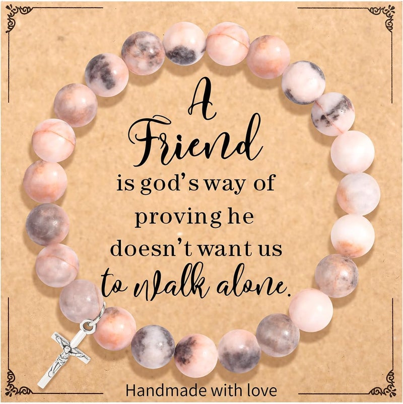 Paderast Christian Christmas Gifts for Women, Religious Cross Bracelet Gifts for Women/Daughter/Friend/Sister/Grandma/Granddaughter/Godmother/Her, Inspirational Birthday Faith Based Jewelry Stocking Stuffers Gifts - Image 1